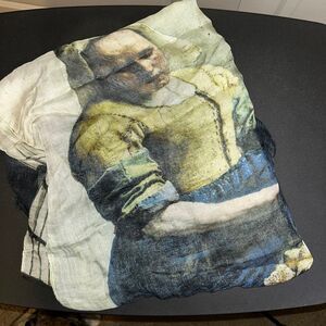 🟢 NWT Robin Ruth "The Milkmaid by Johannes Vermer" Fine Art Printed Scarft